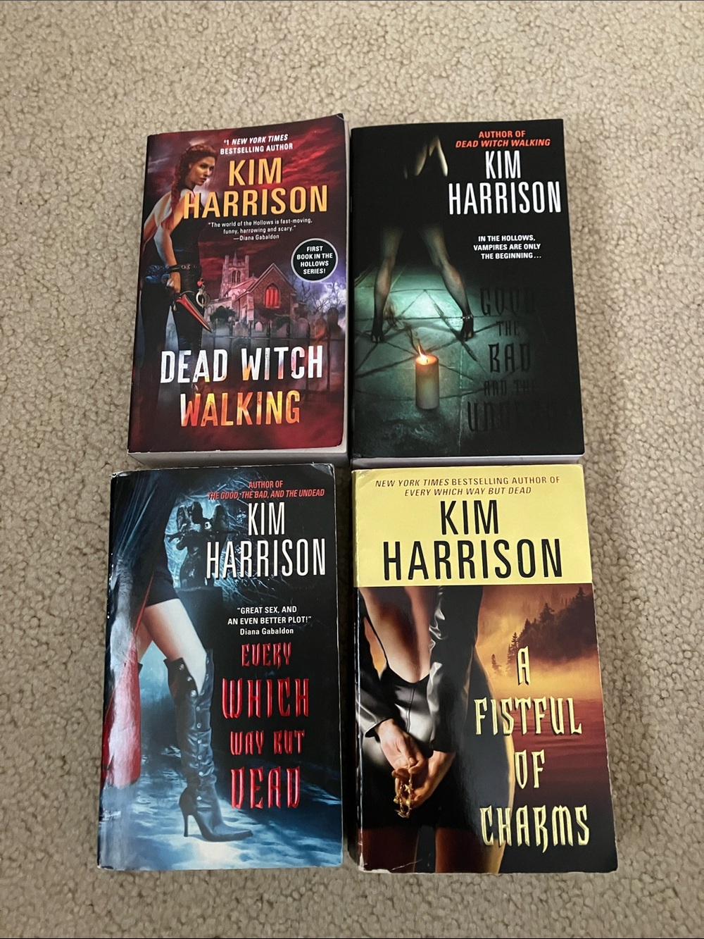 The Hollows Series, books 1-4, Kim Harrison, witch bounty hunter, urban fantasy